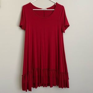 Easel red jersey knee length dress
